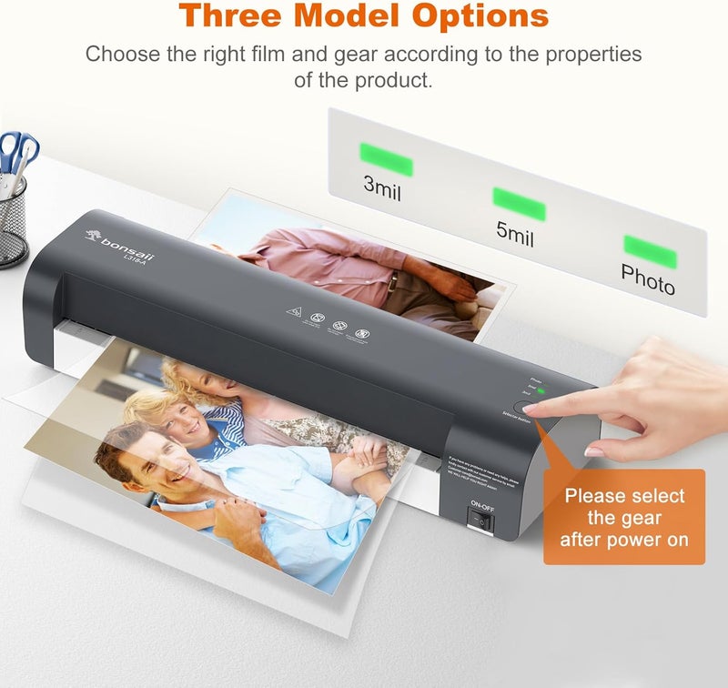 bonsaii Laminator, 13 Inch 7-in-1 Thermal Laminator Machine with Never Jam Technology, with 40 Laminting Sheets for Home, Office, and Classroom Organization Supplies - Image 5